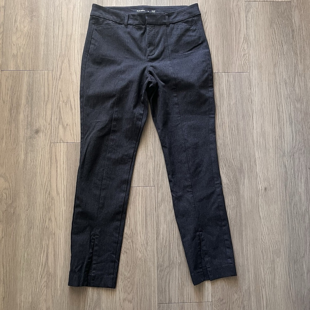 Old Navy High-Rise Pixie Split Hem Size 10 Gray Pants Trouser Career